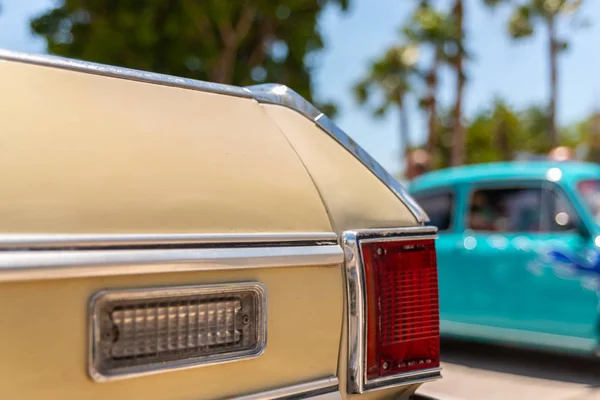 TORRE DEL MAR, SPAIN - JUNE 3, 2018 Old antique cars issued for tourists visiting a seaside town in Spain