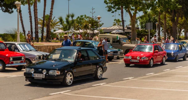 Torre Del Mar Espanha Junho 2018 Velhos Carros Antigos Emitidos — Fotografia de Stock