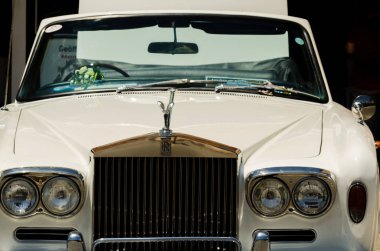 Torre Del Mar, İspanya - 3 Haziran 2018 eski antika arabalar bir sahil kasabası İspanya ziyaret turistler için verilen