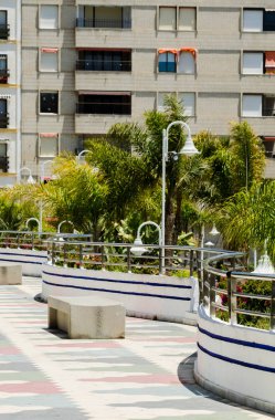 Almunecar, İspanya - 8 Haziran 2018 Akdeniz'de İspanya tarafından ünlü kıyı kenti peyzaj