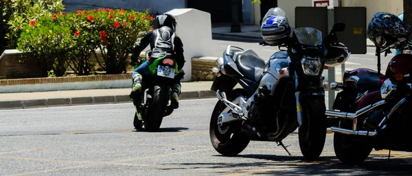 Nerja Spain June 2018 People Bikes Motorcycle Rally Seaside Spanish — Stock Photo, Image