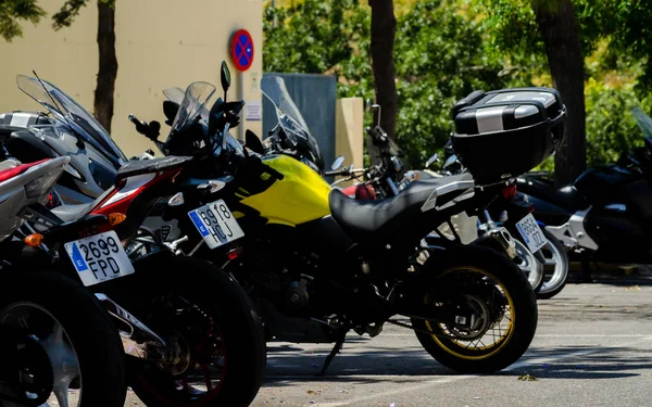 Nerja Spanya Haziran 2018 Insanlar Motosiklet Motosiklet Ralli Bir Sahil — Stok fotoğraf
