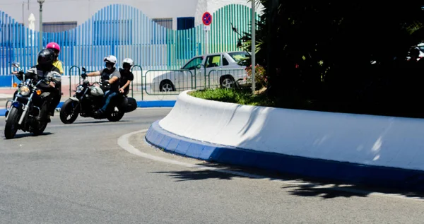 Nerja Spanya Haziran 2018 Insanlar Motosiklet Motosiklet Ralli Bir Sahil — Stok fotoğraf