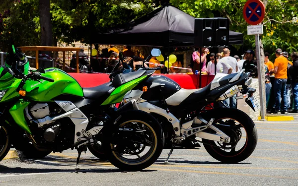 Nerja Spanje Juni 2018 Mensen Fietsen Motorfiets Rally Een Spaanse — Stockfoto