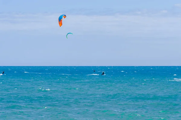 Malaga Spanien Mai 2018 Aktiver Sport Wellenreiten Mit Drachen Einer — Stockfoto