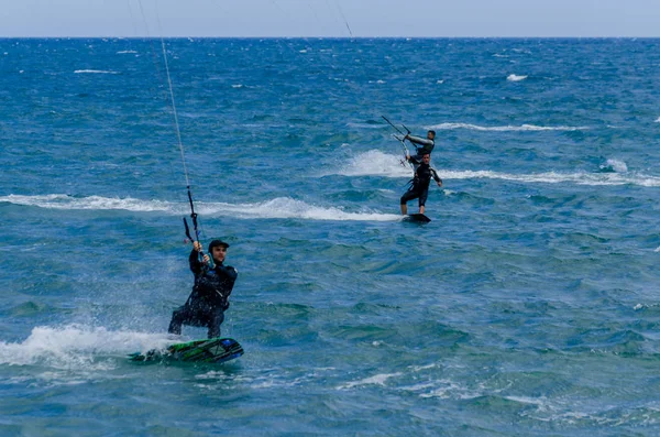 Malaga Spanien Mai 2018 Aktiver Sport Wellenreiten Mit Drachen Einer — Stockfoto