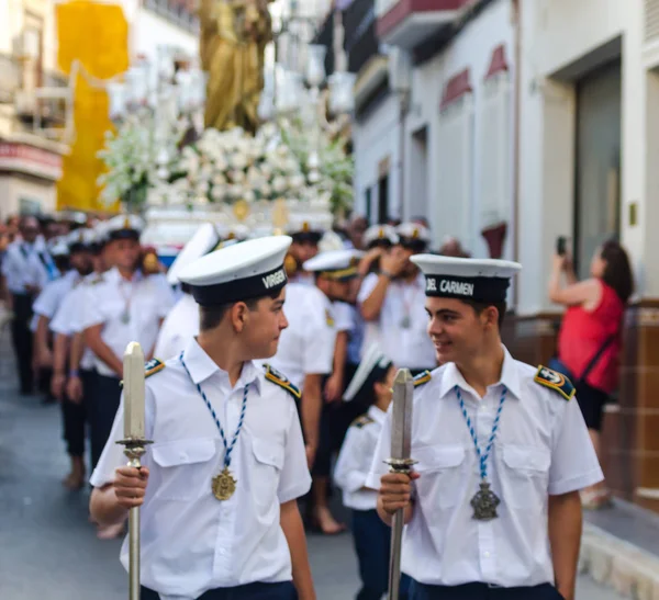 Nerja Spagna Luglio 2018 Persone Che Partecipano Alla Celebrazione Della — Foto Stock