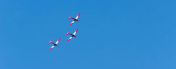 Torre Del Mar España Julio 2018 Aviones Sobrevolando Playa Una — Foto de Stock