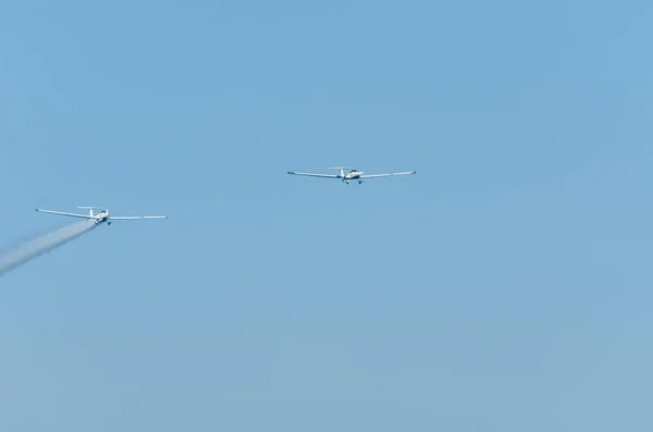 Torre Del Mar Spanien Juli 2018 Flugzeuge Fliegen Über Den — Stockfoto