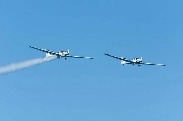 Torre Del Mar Spanien Juli 2018 Flugzeuge Fliegen Über Den — Stockfoto