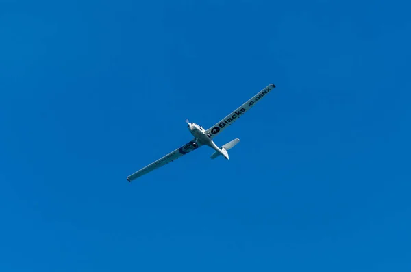 Torre Del Mar España Julio 2018 Aviones Sobrevolando Playa Una — Foto de Stock