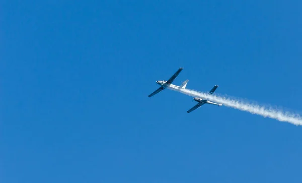 Torre Del Mar Spanien Juli 2018 Flugzeuge Fliegen Über Den — Stockfoto