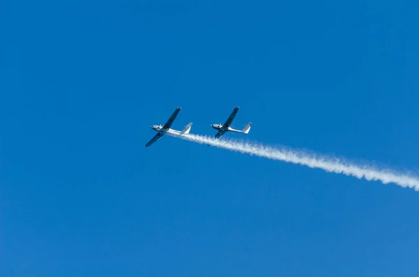 Torre Del Mar Spanien Juli 2018 Flugzeuge Fliegen Über Den — Stockfoto