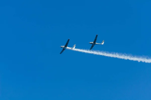 Torre Del Mar Spanien Juli 2018 Flugzeuge Fliegen Über Den — Stockfoto