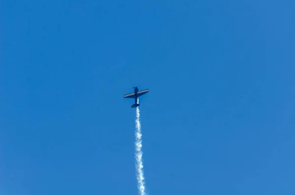 Torre Del Mar Espagne Juillet 2018 Avions Survolant Plage Dans — Photo