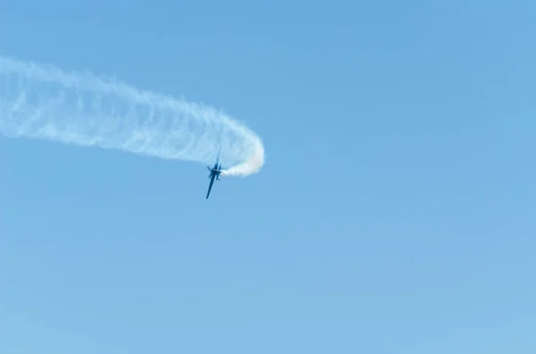 Torre Del Mar España Julio 2018 Aviones Sobrevolando Playa Una — Foto de Stock