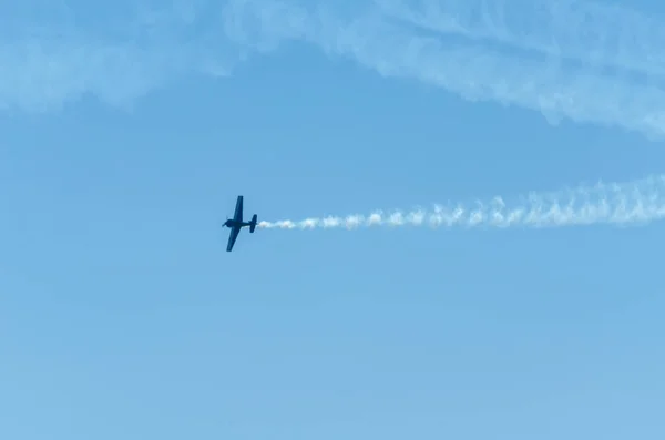 Torre Del Mar Espagne Juillet 2018 Avions Survolant Plage Dans — Photo