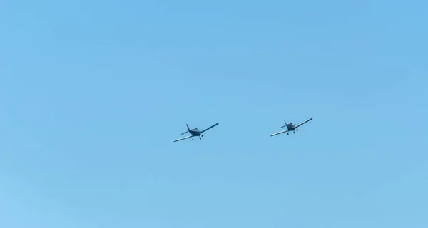 Torre Del Mar Espagne Juillet 2018 Avions Survolant Plage Dans — Photo