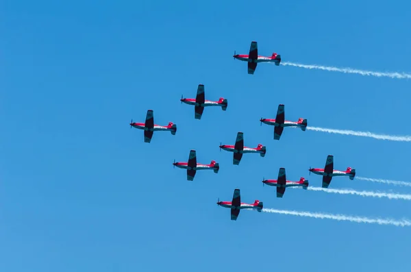 Torre Del Mar Spanien Juli 2018 Flugzeuge Fliegen Über Den — Stockfoto