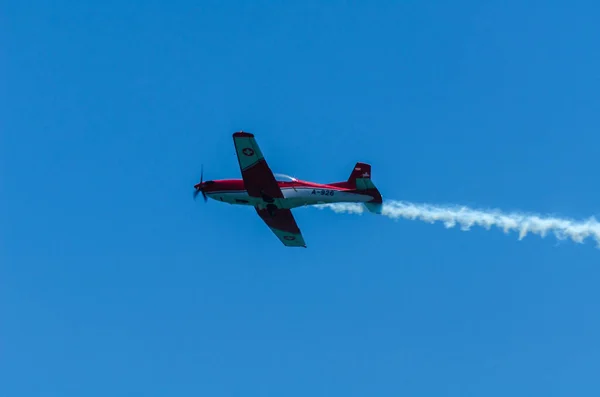 Torre Del Mar España Julio 2018 Aviones Sobrevolando Playa Una — Foto de Stock