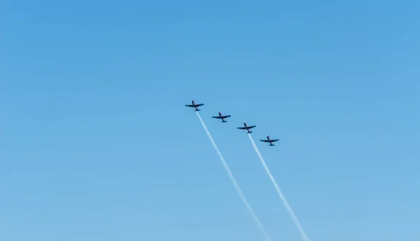 Torre Del Mar Spain July 2018 Planes Flying Beach Seaside — Stock Photo, Image