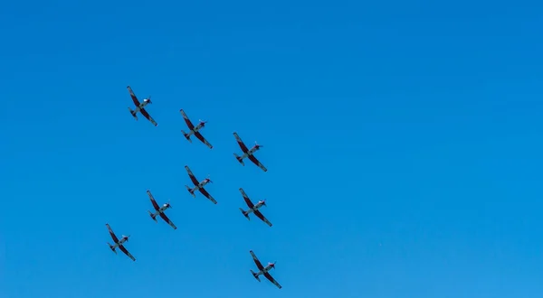 Torre Del Mar Espanha Julho 2018 Aviões Voando Sobre Praia — Fotografia de Stock