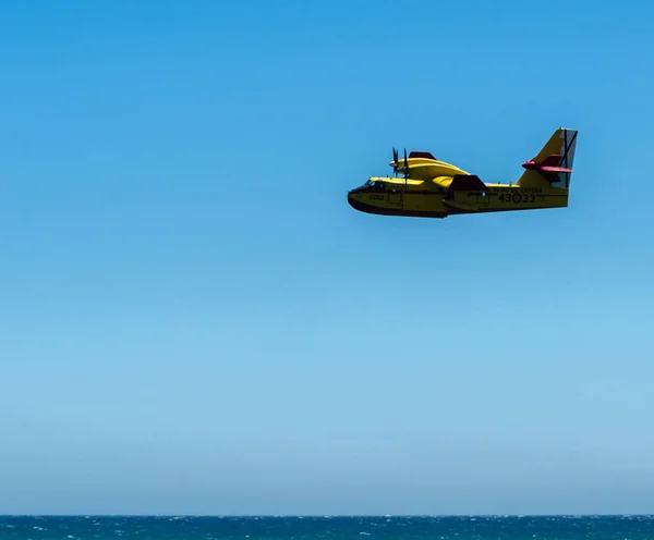 Торре Дель Мар Іспанія Липня 2018 Літаків Пролетів Над Пляжу — стокове фото