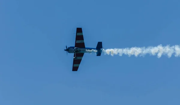 Torre Del Mar España Julio 2018 Aviones Sobrevolando Playa Una — Foto de Stock