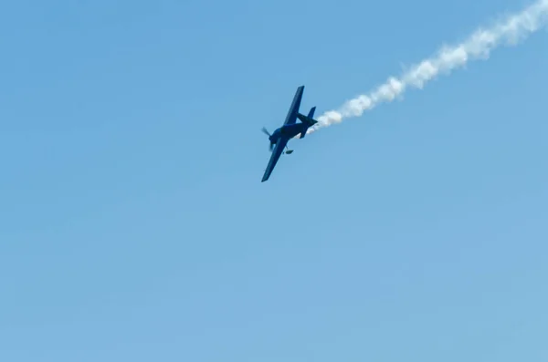 Torre Del Mar Espagne Juillet 2018 Avions Survolant Plage Dans — Photo