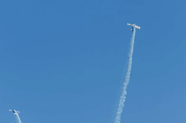 Torre Del Mar Espagne Juillet 2018 Avions Survolant Plage Dans — Photo