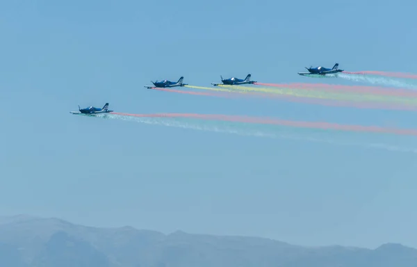 Torre Del Mar Spanien Juli 2018 Flugzeuge Fliegen Über Den — Stockfoto