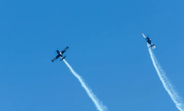 Torre Del Mar Spain July 2018 Planes Flying Beach Seaside Royalty Free Stock Images