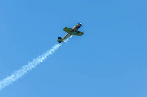 Torre Del Mar España Julio 2018 Aviones Sobrevolando Playa Una — Foto de Stock