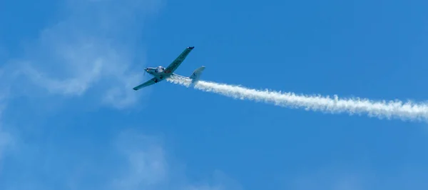 Torre Del Mar Spain July 2018 Planes Flying Beach Seaside — Stock Photo, Image