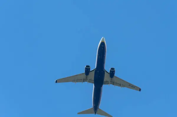 Malaga Espanha Maio 2018 Avião Passageiros Subindo Aeroporto Málaga Indústria — Fotografia de Stock