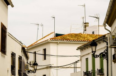 Baena, İspanya - 12 Eylül 2018 boş İspanyol sokaklarda Cordoba, eski Endülüs karakteristik mimarisi yanında küçük bir kasabasında