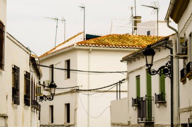 Baena, İspanya - 12 Eylül 2018 boş İspanyol sokaklarda Cordoba, eski Endülüs karakteristik mimarisi yanında küçük bir kasabasında