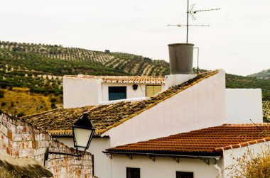 Baena, İspanya - 12 Eylül 2018 boş İspanyol sokaklarda Cordoba, eski Endülüs karakteristik mimarisi yanında küçük bir kasabasında