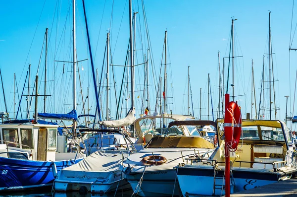 Torredembarra Spanya Lüks Yatların Motorlu Tekneler Turistik Sahil Kasaba Torredembarra — Stok fotoğraf