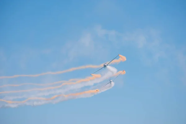 Torre Del Mar Spain July 2018 Planes Flying Beach Seaside — Stock Photo, Image