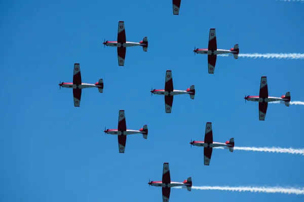 Torre Del Mar Spanien Juli 2018 Flugzeuge Fliegen Über Den — Stockfoto