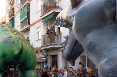 Velez Malaga, İspanya - 5 Ocak 2018 geçit Epiphany tatil vesilesiyle Malaga Eyaleti, tatil günü, alayı