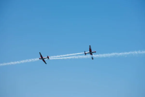 Torre Del Mar Spanien Juli 2018 Flugzeuge Fliegen Über Den — Stockfoto