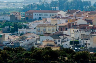 Antas, İspanya - Almeria, eski Endülüs karakteristik mimarisi yanında eski bir İspanyol şehir panoraması 18 Ocak 2019 A