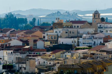 Antas, İspanya - Almeria, eski Endülüs karakteristik mimarisi yanında eski bir İspanyol şehir panoraması 18 Ocak 2019 A