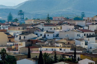 Antas, İspanya - Almeria, eski Endülüs karakteristik mimarisi yanında eski bir İspanyol şehir panoraması 18 Ocak 2019 A