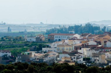 Antas, İspanya - Almeria, eski Endülüs karakteristik mimarisi yanında eski bir İspanyol şehir panoraması 18 Ocak 2019 A
