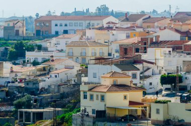 Antas, İspanya - Almeria, eski Endülüs karakteristik mimarisi yanında eski bir İspanyol şehir panoraması 18 Ocak 2019 A