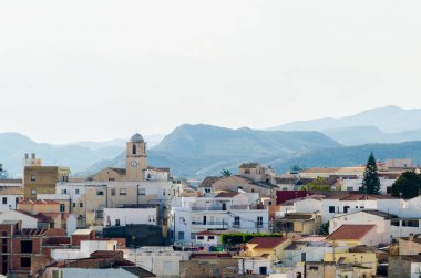 Antas, İspanya - Almeria, eski Endülüs karakteristik mimarisi yanında eski bir İspanyol şehir panoraması 18 Ocak 2019 A