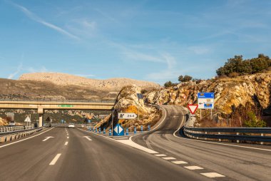 Granada İspanya, Aralık 15, 2018 A-92 ekspres şehir Granada İspanya, Avrupa yol altyapı önde gelen